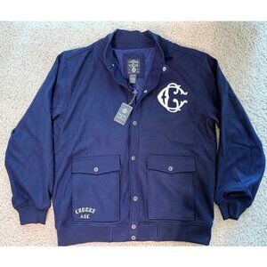 Crooks & Castles Varsity Jacket XL – Navy Blue Embroidered Logo, New with Tags